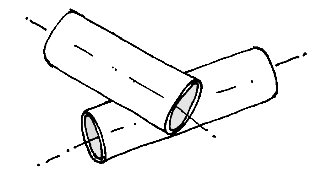 Crossing tubes
